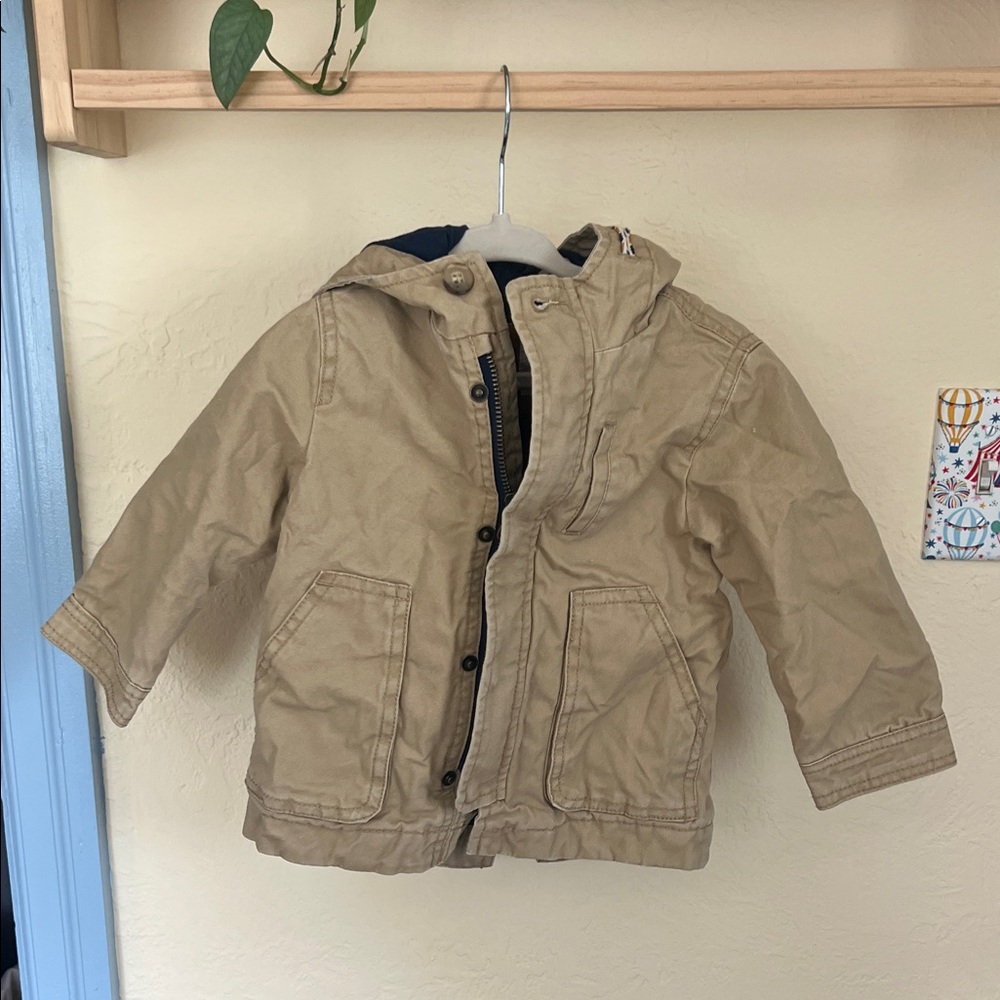 Zara Baby Kids Hooded Tan Jacket - Lightweight Casual Coat - 9-12 months